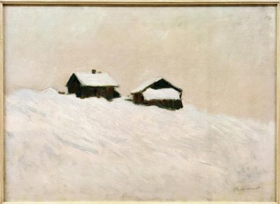 Case nella neve, Norvegia da Claude Monet