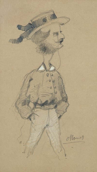 Uomo con cappello di paglia, 1857 da Claude Monet