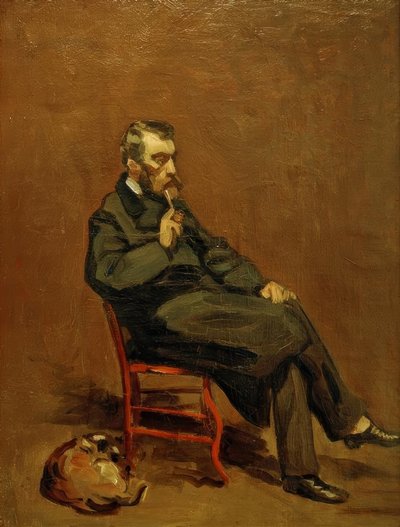 Uomo con pipa da Claude Monet