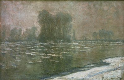 Mattina nebbiosa, disgelo (Ghiaccio in un mattino nebbioso) da Claude Monet