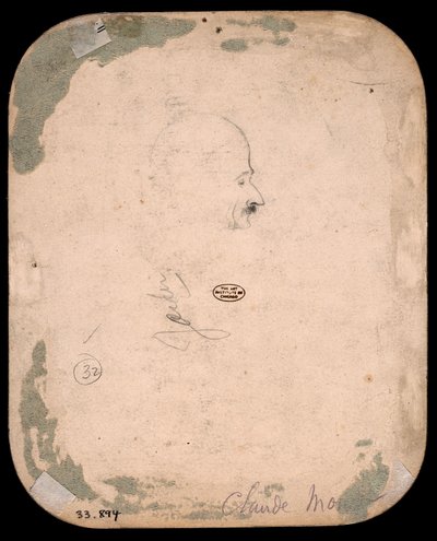 Monet - Schizzo di testa maschile di profilo (verso), 1855-56, 1933.894 da Claude Monet