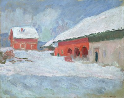 Norvegia, case rosse a Bjornegaard, 1895 da Claude Monet