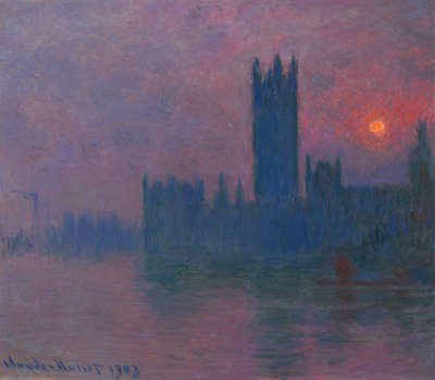 Parlamento, tramonto, c.1900-03 da Claude Monet