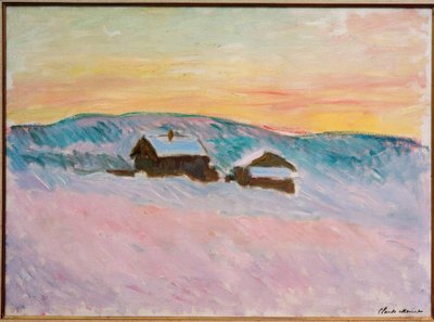 Paesaggio della Norvegia, Le case blu da Claude Monet