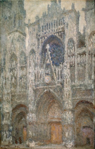 Cattedrale di Rouen, il portale, tempo grigio, armonia grigia da Claude Monet
