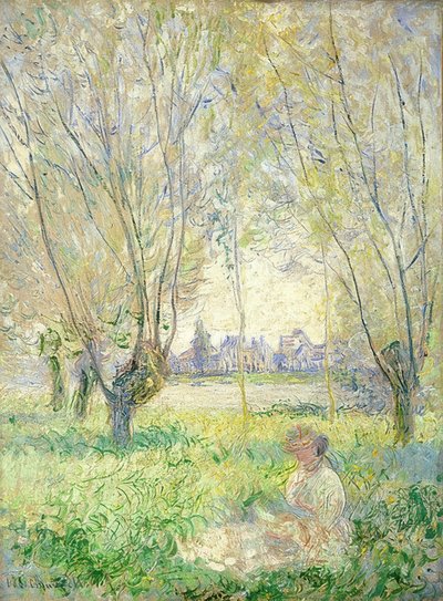 Donna seduta sotto i salici da Claude Monet