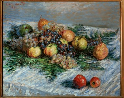 Natura morta con frutta (olio su tela) da Claude Monet
