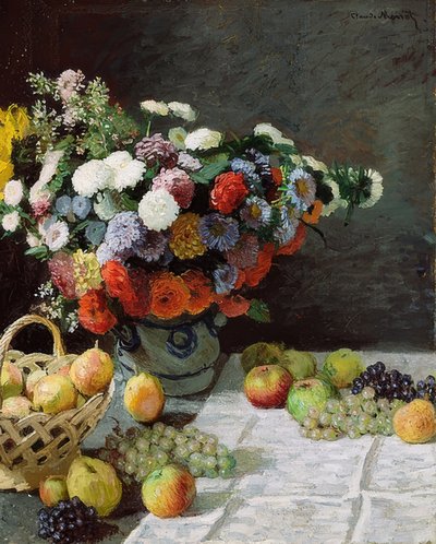Natura morta con fiori e frutti da Claude Monet