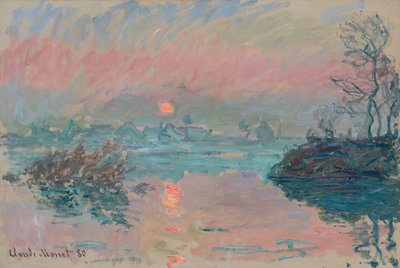 Tramonto a Lavacourt; Coucher de soleil a Lavacourt, 1880 da Claude Monet