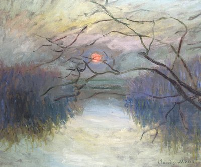Tramonto sulla Senna a Vétheuil, 1880 da Claude Monet