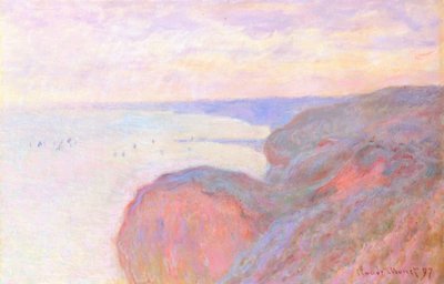 Sulla scogliera vicino a Dieppe, cielo coperto da Claude Monet