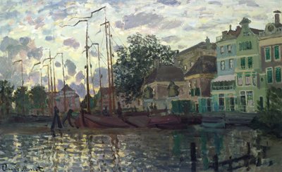 La diga a Zaandam, sera da Claude Monet