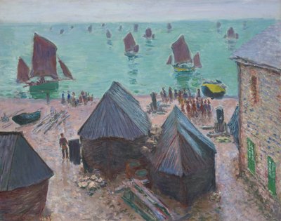 La partenza delle barche, Étretat da Claude Monet