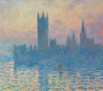 Le case del Parlamento, tramonto, 1903 da Claude Monet