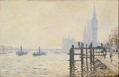 Il Tamigi sotto Westminster... (olio su tela) da Claude Monet