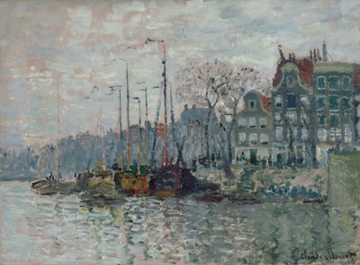 Veduta del Prins Hendrikkade e del Kromme Waal ad Amsterdam, 1874 da Claude Monet
