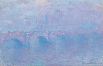 Ponte di Waterloo, effetto di nebbia da Claude Monet