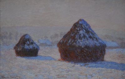 Covoni di grano, effetto neve, mattina, 1891 da Claude Monet