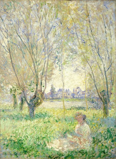 Donna seduta sotto i salici da Claude Monet