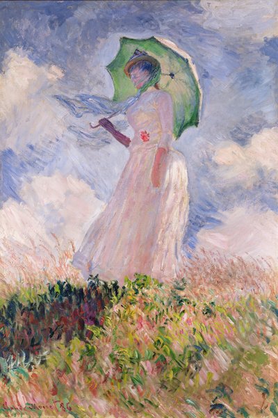 Donna con parasole girata a sinistra da Claude Monet