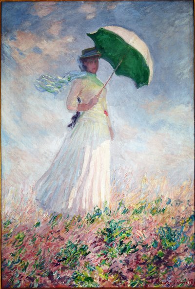 Donna con un parasole girata a destra da Claude Monet
