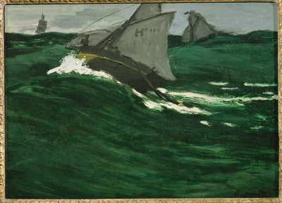 onda verde (pittura su tela) da Claude Monet