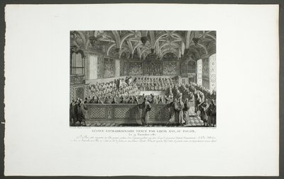 Sessione speciale tenuta da Luigi XVI a Palazzo, dalla serie Tableaux historiques de la Révolution française da Claude Niquet