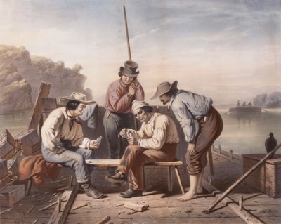 In un dilemma, giocatori di carte sul Mississippi da Claude Régnier
