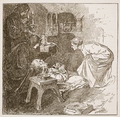 Morte di Beda, illustrazione da 