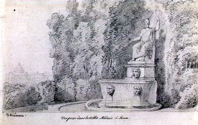 Veduta di una fontana nel giardino della Villa Medici, Roma da Claude Thienon