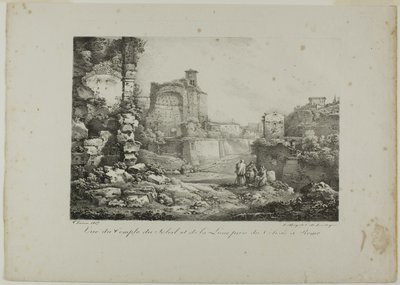 Veduta del Tempio del Sole e della Luna dal Colosseo a Roma da Claude Thienon