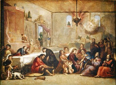 Cristo lava i piedi ai discepoli, 1653 da Claude Vignon
