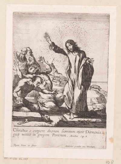 Cristo libera due indemoniati Miracula Domini Nostri Jesu Christi Wonderen van Christus da Claude Vignon