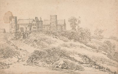 Una casa padronale Tudor e chiesa da Claude de Jongh