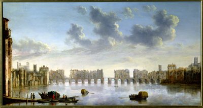 Il vecchio ponte di Londra, c.1630 da Claude de Jongh
