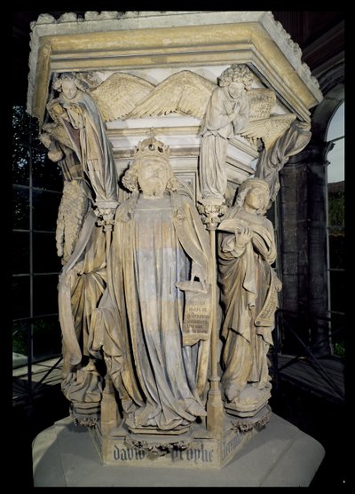 Re Davide affiancato da Mosè e Geremia, (dettaglio del Pozzo di Mosè) da Claus and Malouel, Jean Sluter