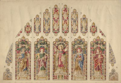Progetto per una finestra a vetri colorati multipli, Chiesa della Divina Paternità, New York, ca. 1898 da Clayton and Bell