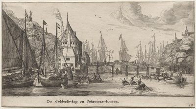 Varie Navi e Vedute di Amsterdam (Verscheÿde Schepen en Gesichten van Amstelredam), Parte II: Il Molo di Gelder e la Torre degli Schreiers da Clement de Jonghe