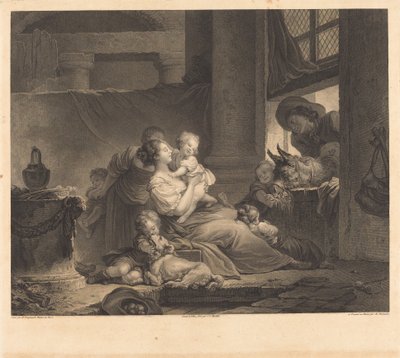 La famiglia del contadino da Clément Pierre Marillier and Antoine Louis Romanet after Jean Honoré Fragonard