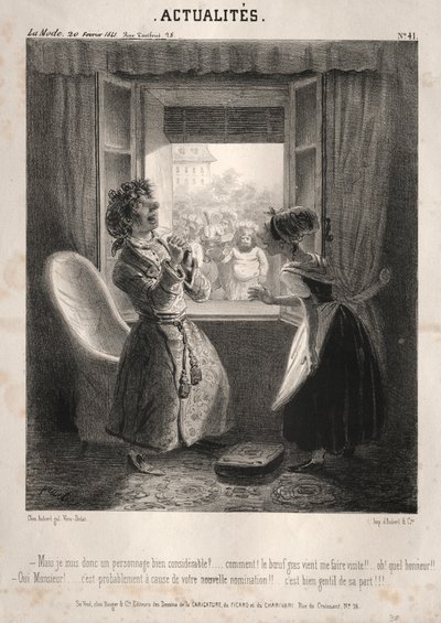 Actualités: ---Mais je suis donc un personnage bien considerable, 1841 da Clémente Pruche