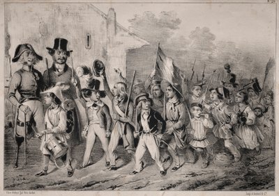 Attualità: Bene! Anche i bambini vogliono! quando si parla di guerra!..., 1840 da Clémente Pruche