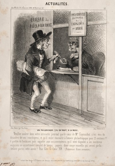 Actualités: Un filantropo alla moda, 1841 da Clémente Pruche