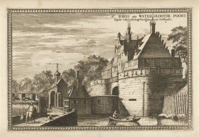 Veduta della Porta Waterslootse a Delft (St. Ioris ofte Waterslootse Poort zijnde 