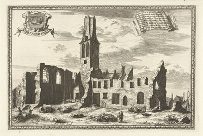 Veduta delle rovine del monastero di Koningsveld da Coenraet Decker