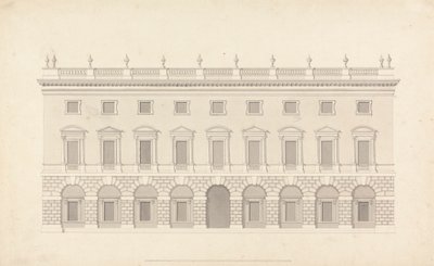 Casa di città non identificata: Elevazione frontale da Colen Campbell