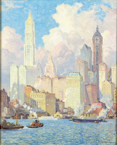 Lungomare del fiume Hudson, New York da Colin Campbell Cooper