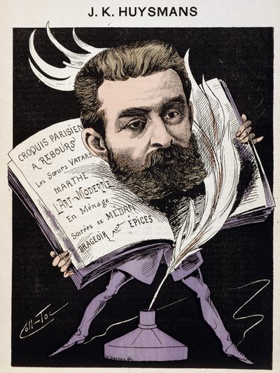 Caricatura di Joris Karl (Joris-Karl) Huysmans (1848-1907) - in “Gli uomini di oggi” da Coll Toc