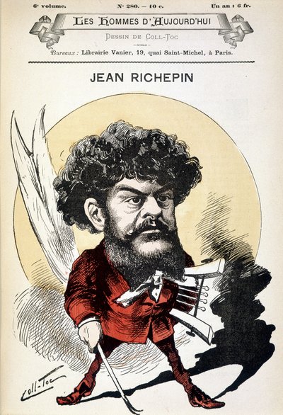 Cartone animato di Jean Richepin (1849-1926), scrittore francese da Coll Toc