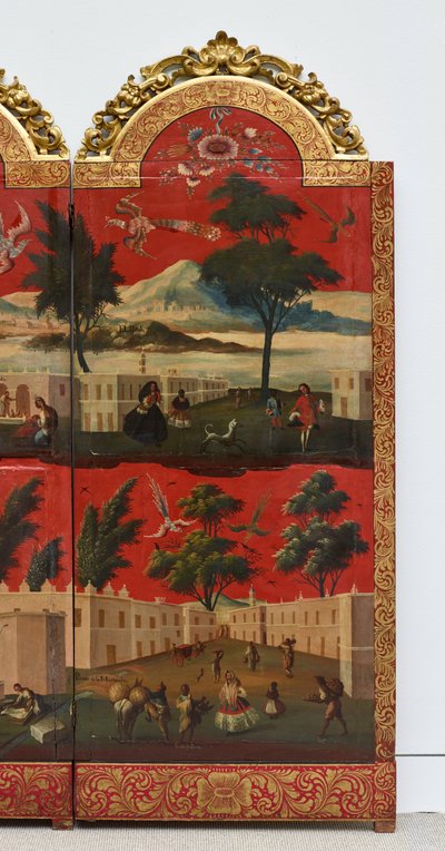 Biombo con vedute di Città del Messico da Colonial Spanish