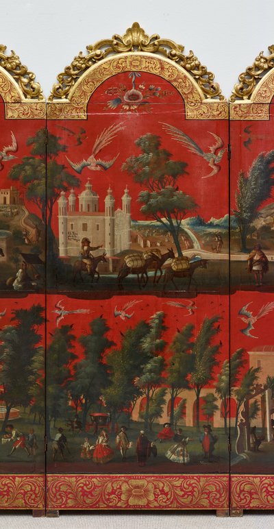Biombo con Vedute di Città del Messico da Colonial Spanish